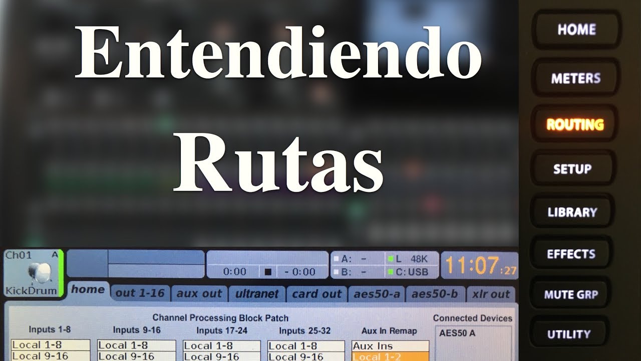 Behringer X32  Pagina de Entradas y salidas - routing Page