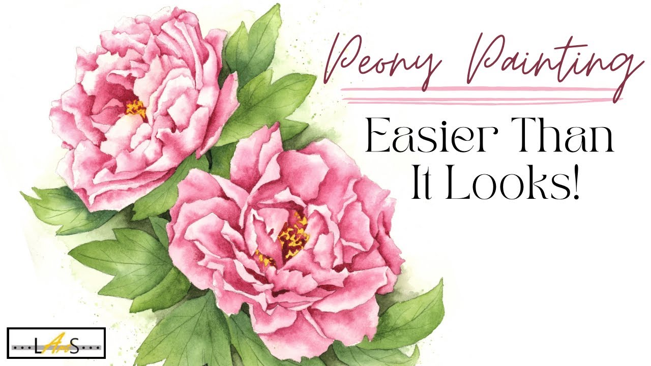 Easier than it Looks! How to Paint Beautiful Peonies! Watercolor Flowers!