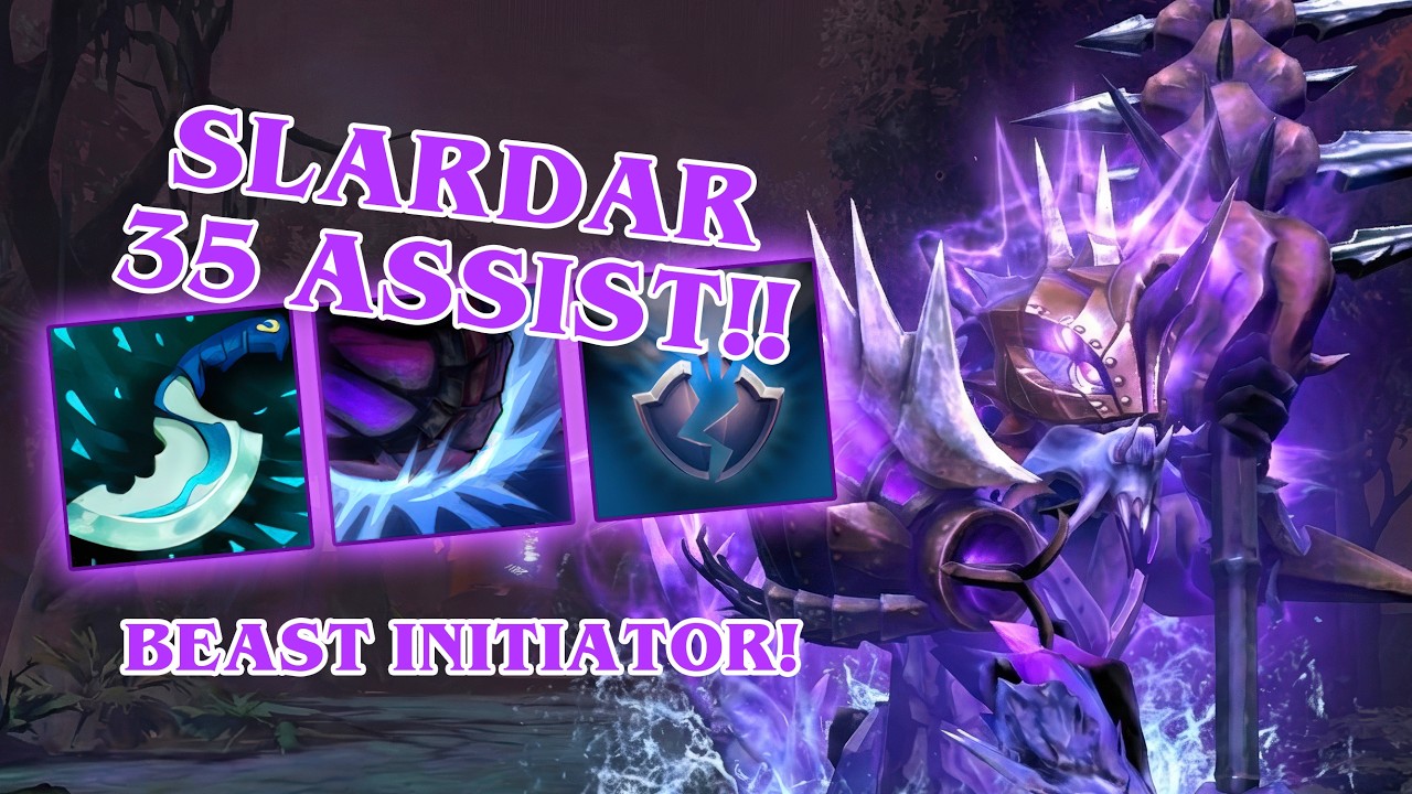 FREE KILLS FOR THE CARRY! Offlane Slardar Secures 35 Assists!!!😱🔱 [Patch 7.40c]