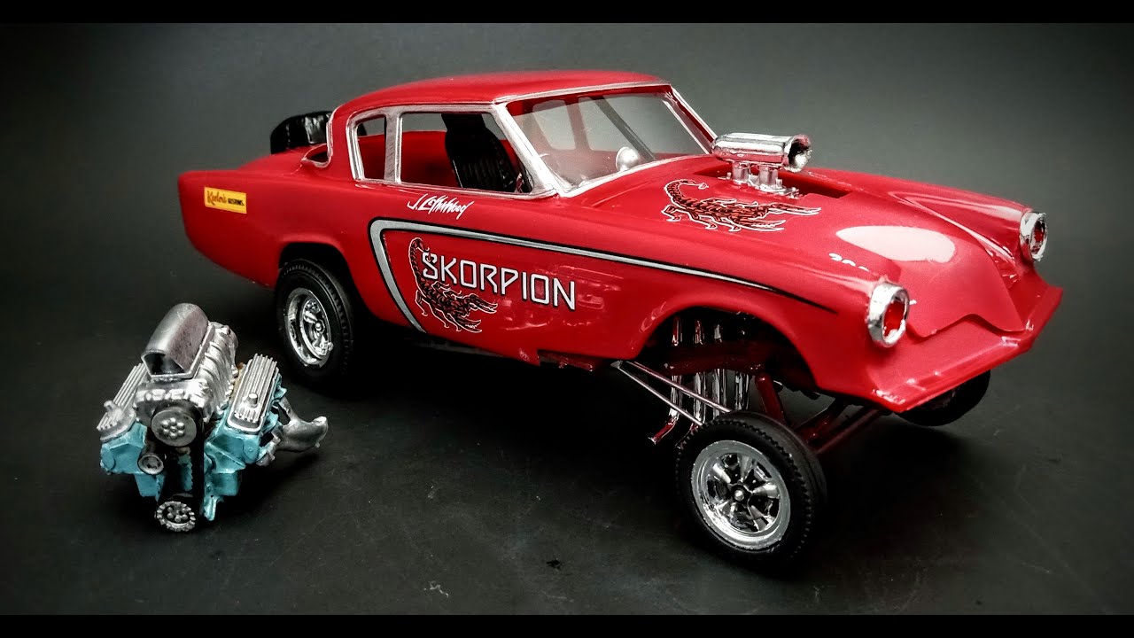 1953 Studebaker Gasser 392 Hemi Skorpion 1/25 Scale Model Kit Build How to Assemble Paint Engine