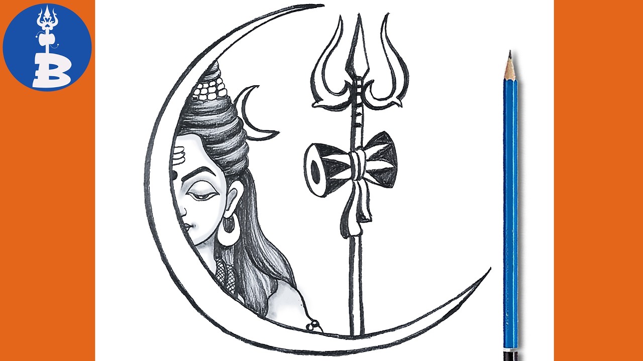 Lord Shiva Drawing Step By Step For Beginners _ Mahadev Drawing Pencil Sketch _ Baba Bholanath