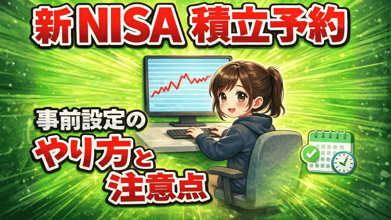 【乗り遅れ厳禁】新NISA積立予約開始！まだ設定してない人は正直ヤバいかも…？|大人のための経済チャンネル