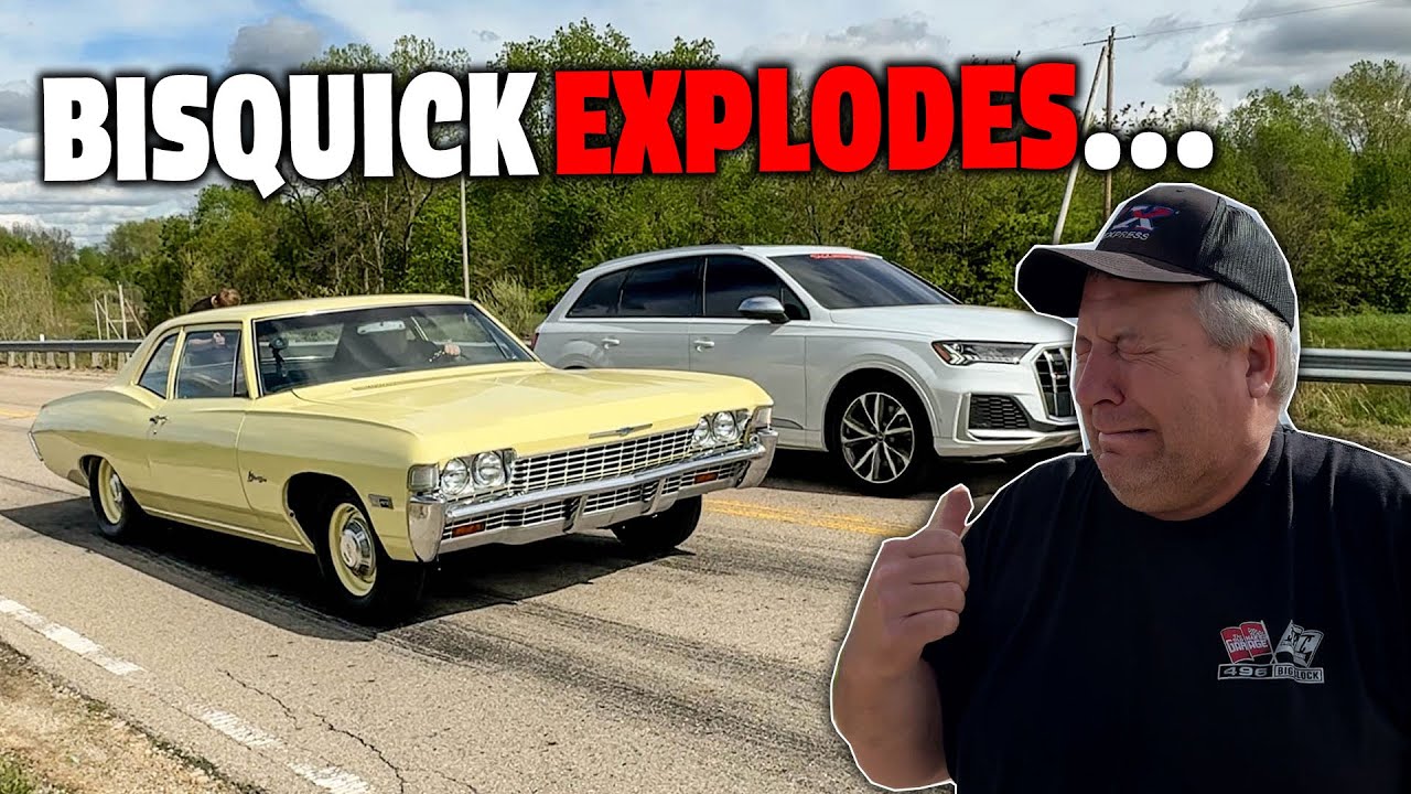 Grudge Race goes wrong... Old Man's Biscayne EXPLODES!