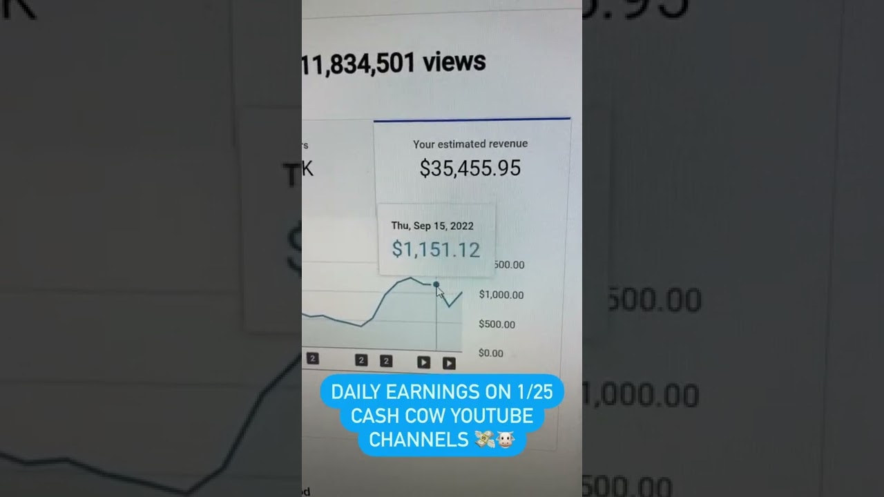 Youtube Channel Earnings Reveals #cashcow