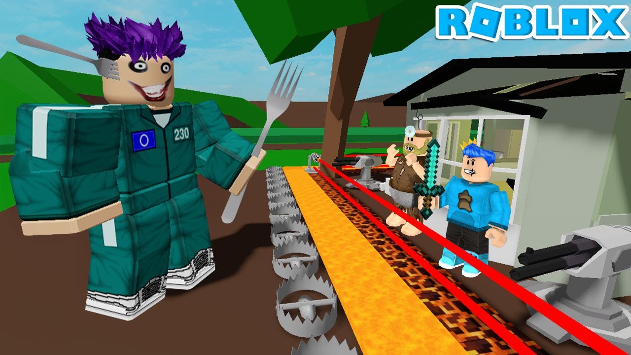 AKU BUAT RUMAH PAK UNAT PALING AMAN VS THANOS SQUID GAME RAKSAKSA DI ROBLOX!!