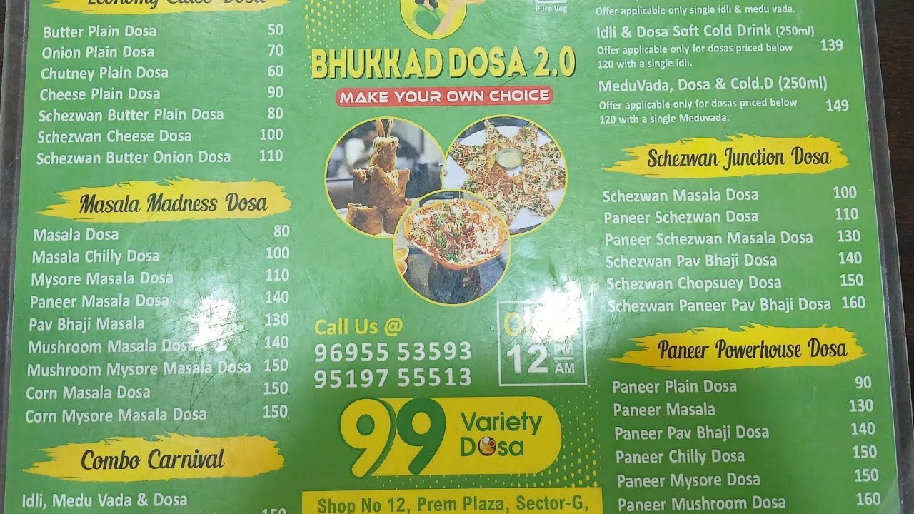 Bhukkad Dosa 2.0 -Best South Indian Dosa Restaurant in Lucknow