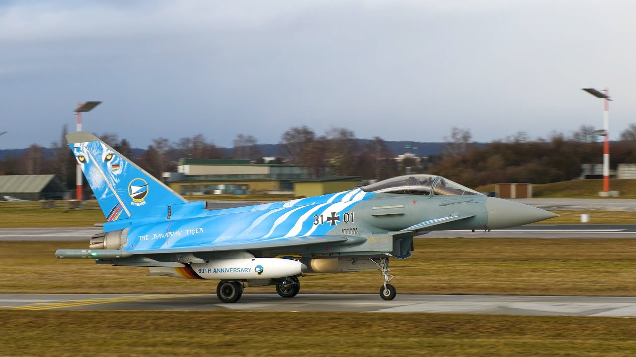 The BAVARIAN TIGER Eurofighter TLG 74 Approach / Touch and Go / Taxiing Neuburg Februar 2022