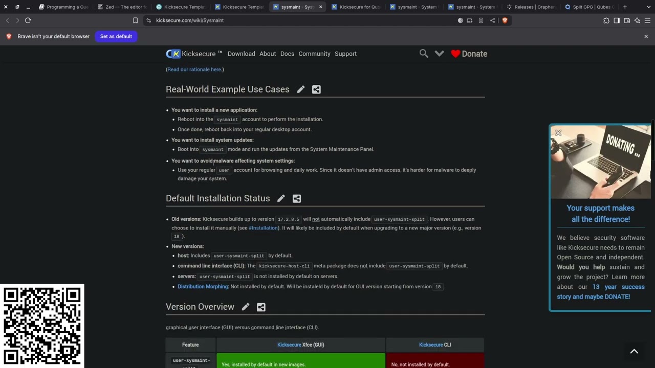 qubes + kicksecure + grapheneOS update