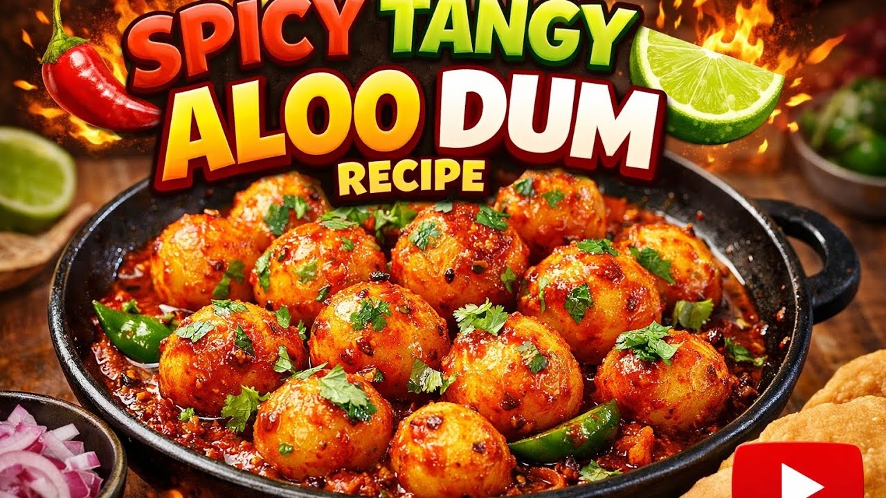 🌶️ Spicy & Tangy Aloo Dum Recipe | Street-Style Dum Aloo at Home 😋