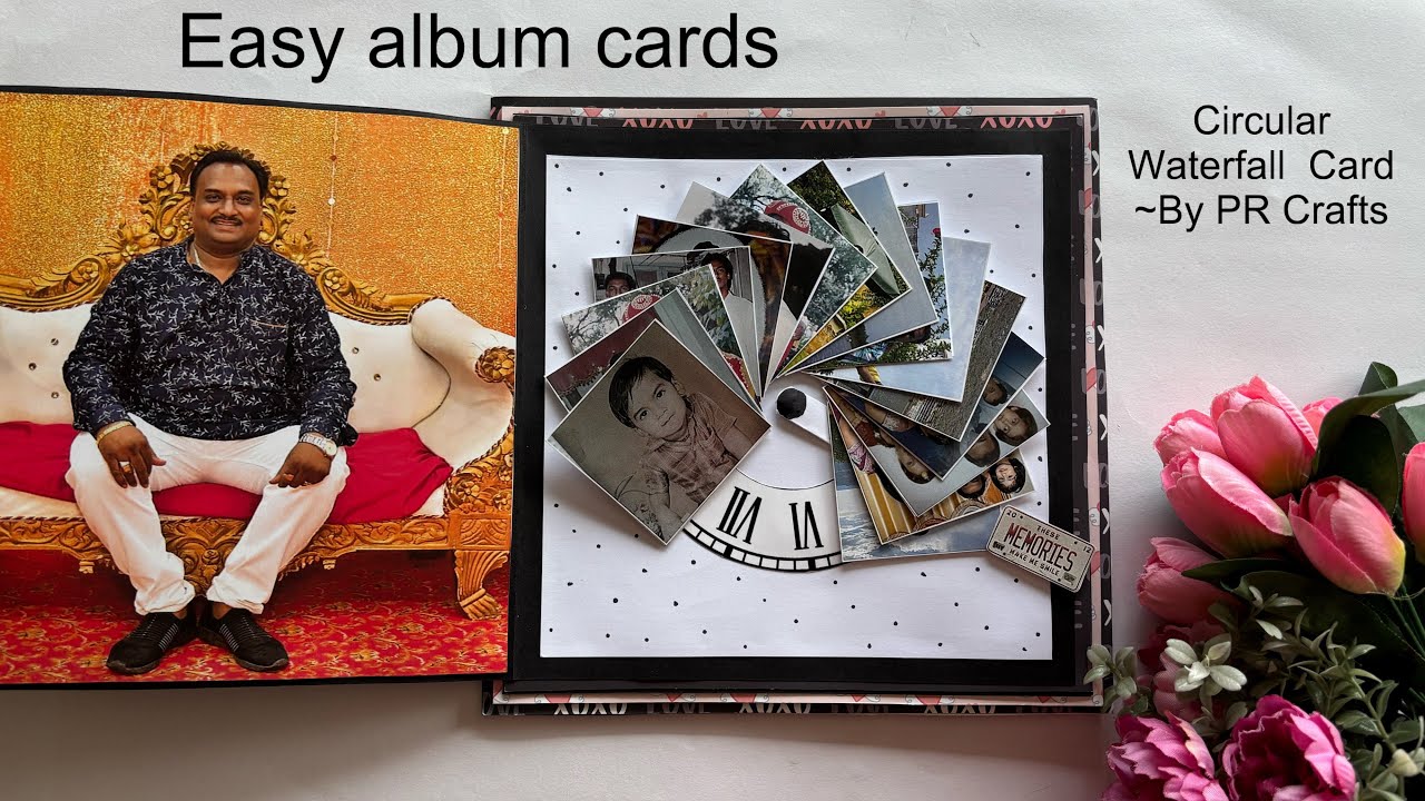 Circular Waterfall Card | Album Card Idea | Easy Card Idea by PR Crafts | Tutorial