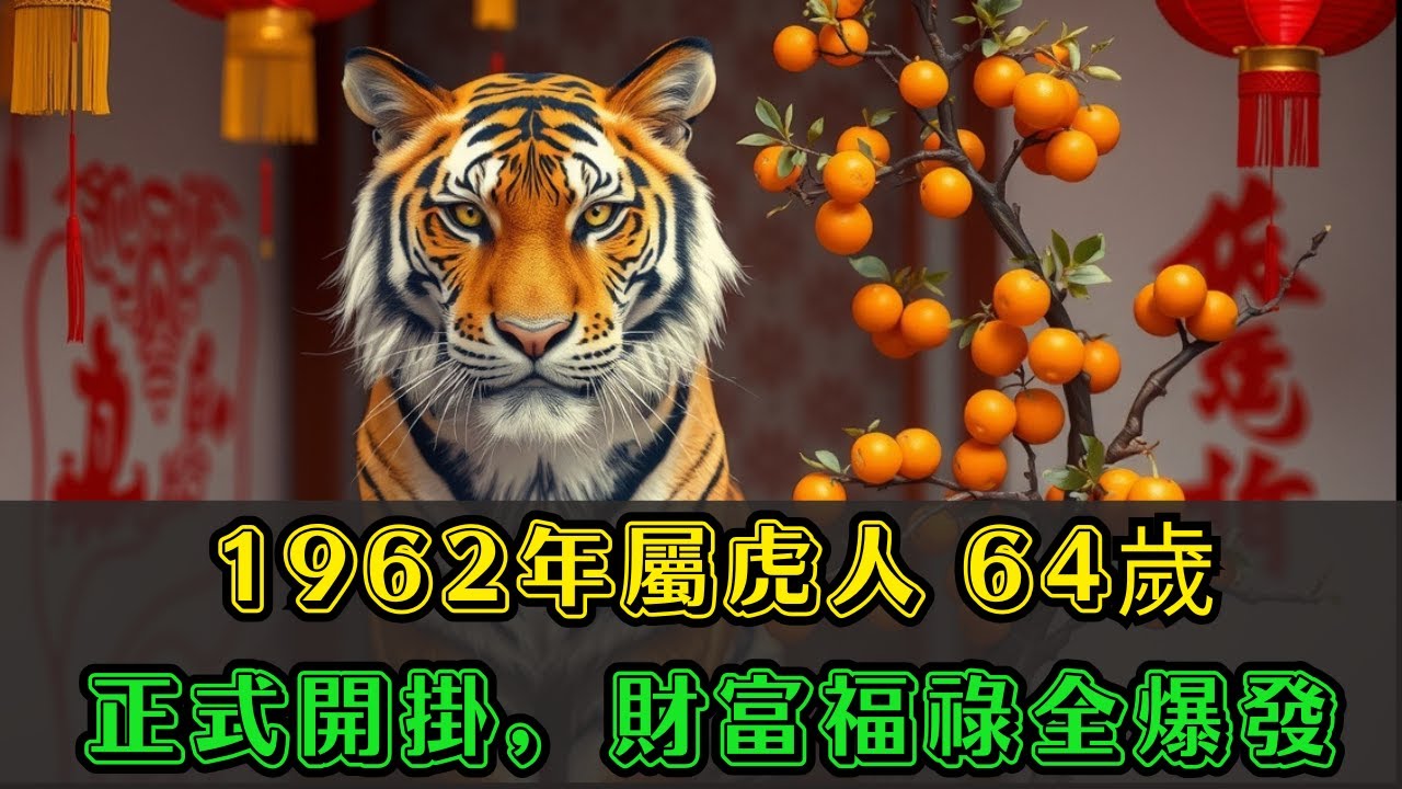 命中早已安排！1962年屬虎人：64歲才是真正「開掛」起點，財富爆發，福祿雙全擋不住！#1962年屬虎 #生肖虎運勢 #2026年屬虎運勢 #偏財運 #財運
