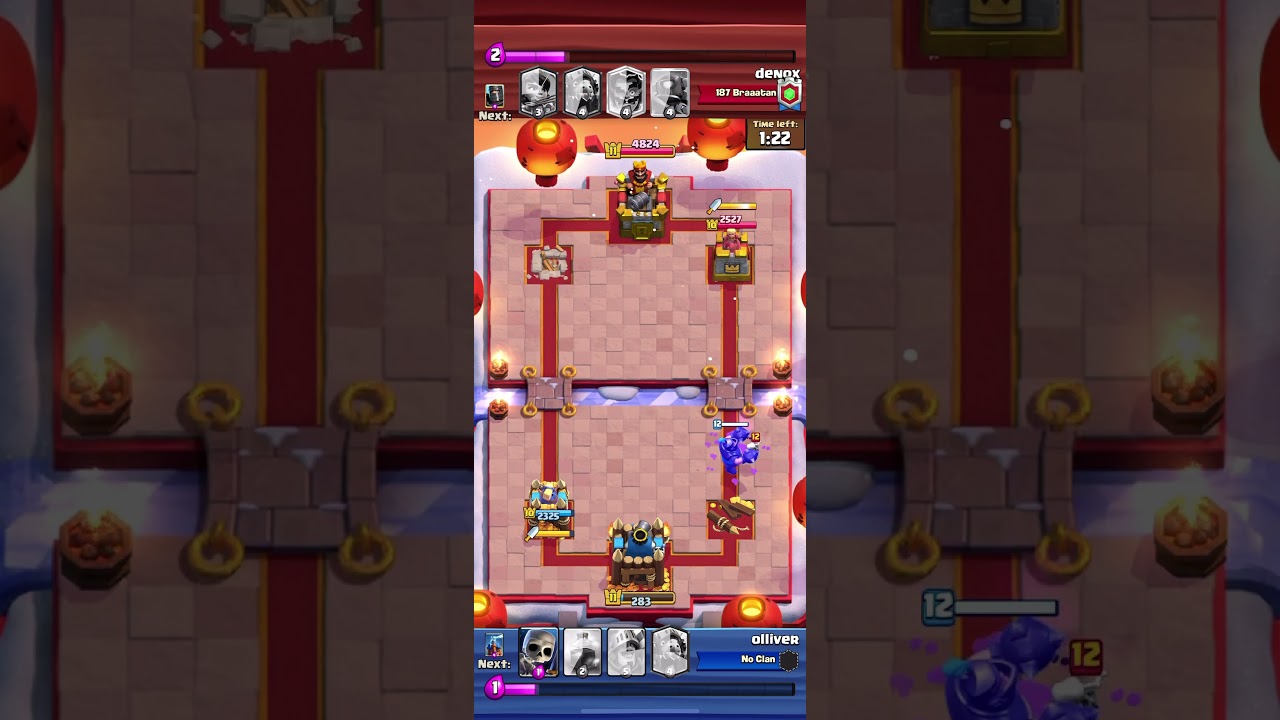 1 minutes In tower on 200hp.#clashroyalgameplay#clash#clashroyale