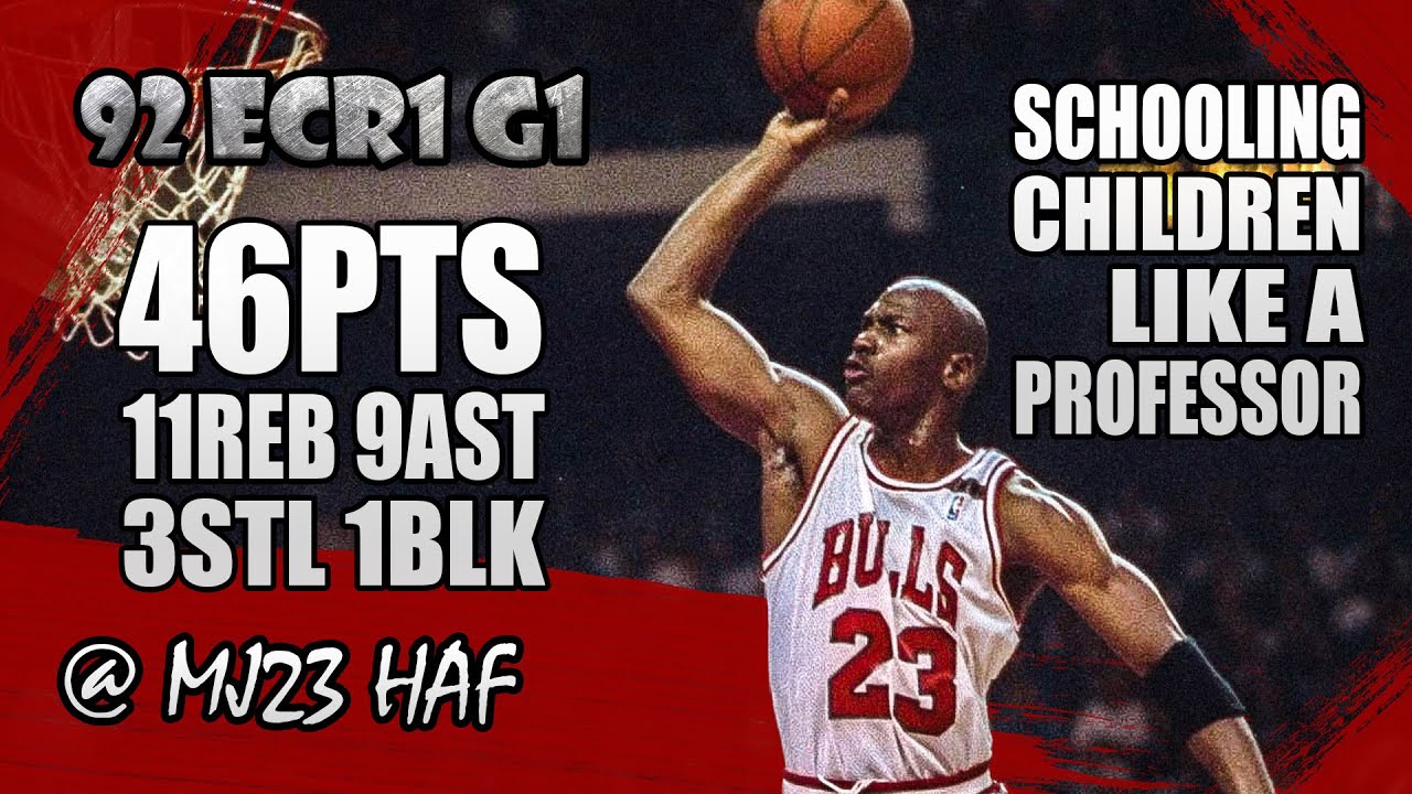 Michael Jordan Highlights vs Heat (1992 ECR1 Game 1) - 46pts, Schooling Children Like a PROFESSOR!