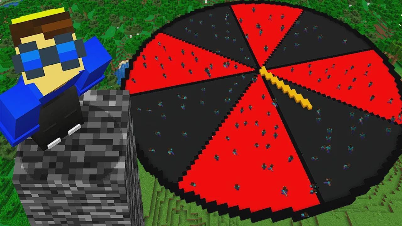 500 Spieler gegen das fiese Glücksrad in Minecraft