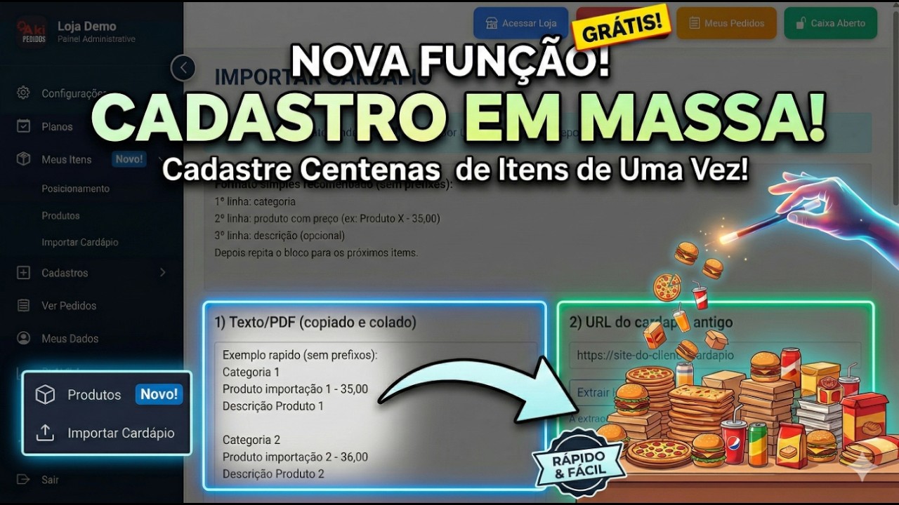 Cadastrar Produtos em Massa