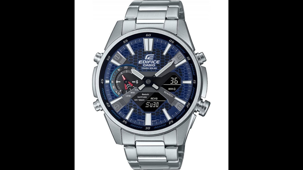 Casio EDIFICE Bluetooth / ECB-S100D-2AEF / Solar / Saphir / Analog - Digital / Review / German /