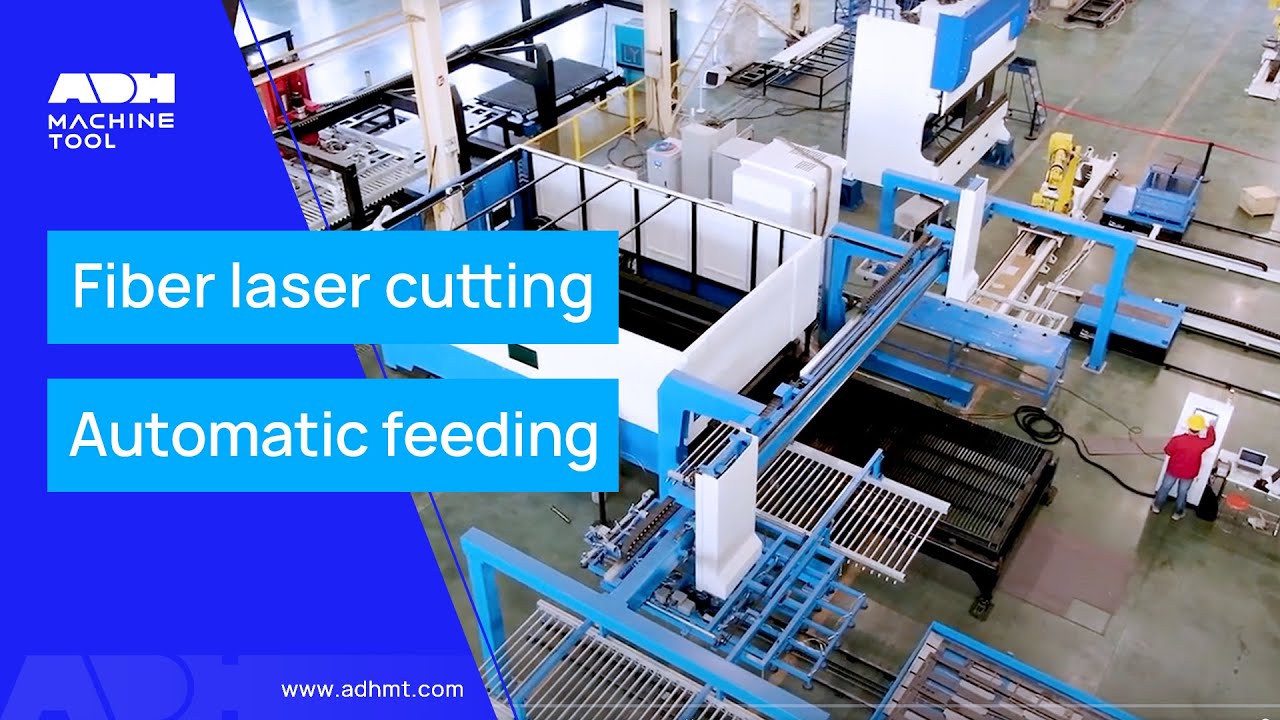 Fiber laser cutting with automatic feeding and unloading & robotic press brake bending cell