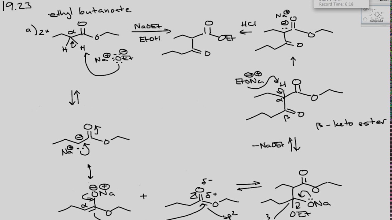 Mechanism of the Claisen Self-Condensation to a Produce Beta-Ketoester