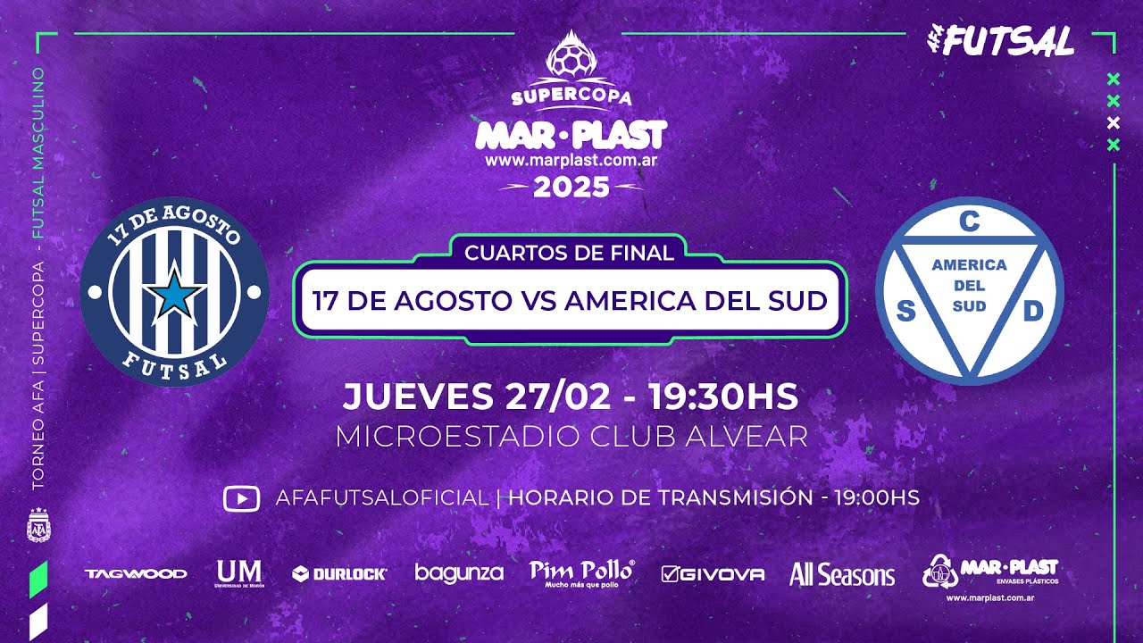 ⚽🇦🇷 Futsal | Supercopa masculina 2025 | 17 de Agosto vs América del Sud