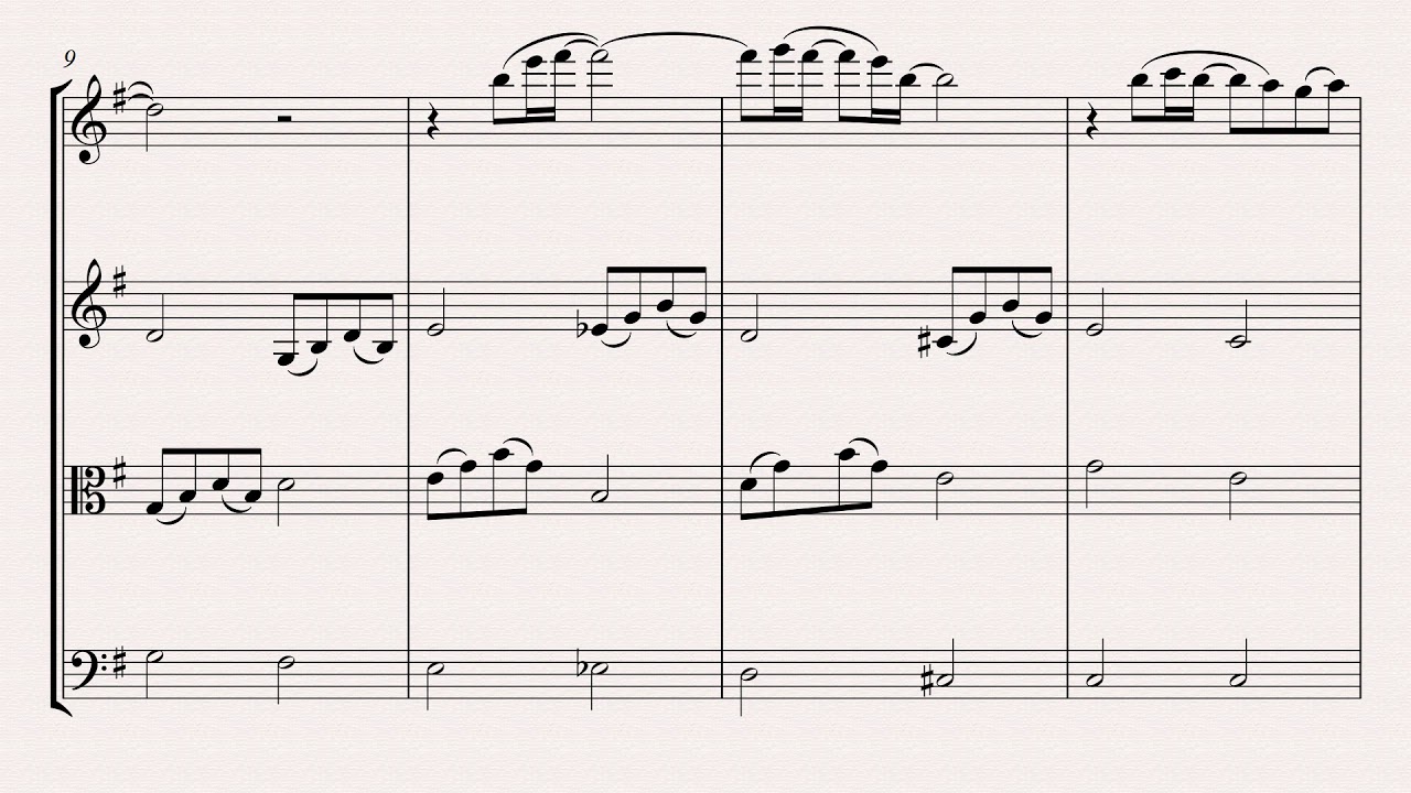 Aubrey by Bread (String QUARTET) sheet music