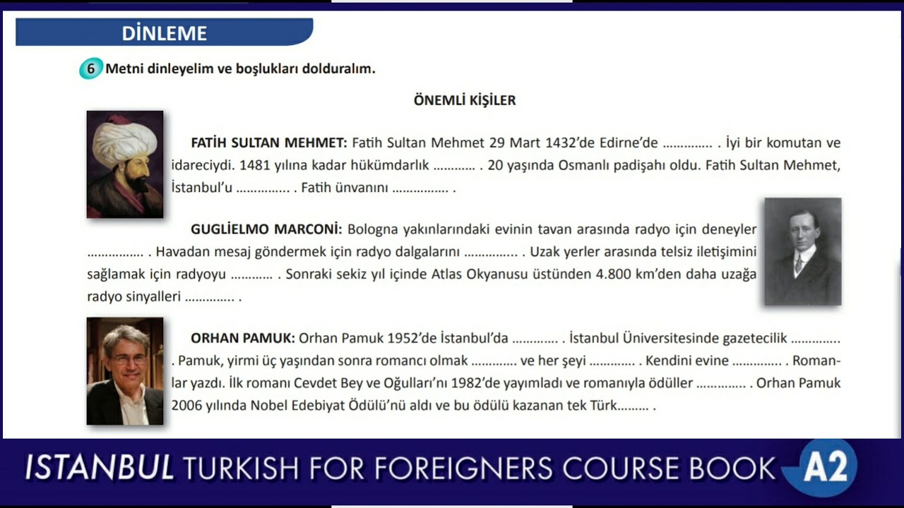 İstanbul A2 (Audio) - 4 ÖNEMLİ KİŞİLER ( Page 26)
