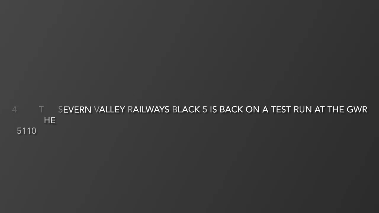Breaking news update: 45110 returns to steam for a test at the GWR toddington 2026
