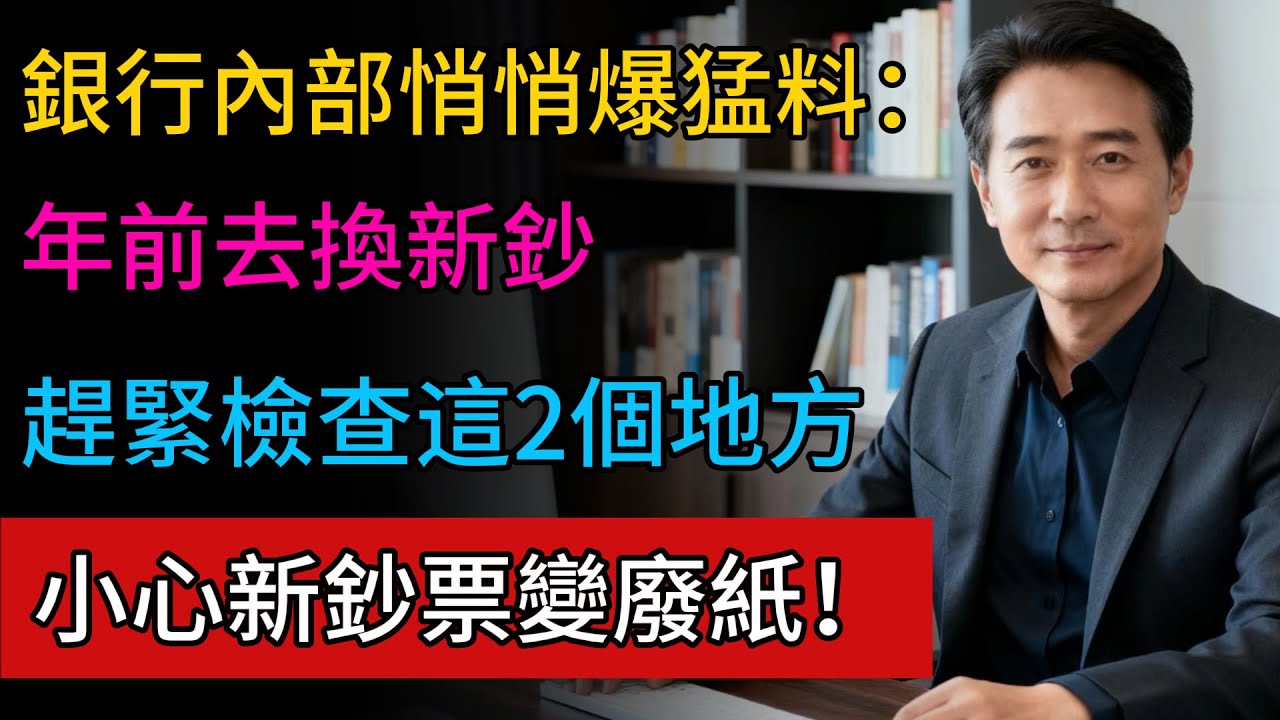 剛從銀行換回來的“新鈔”，千萬別直接包紅包！趕緊檢查這“2個地方”！很多老人沒注意，包出去的是“廢紙”！得罪人還破財！#防詐騙 #存款 #中老年 #銀行 #健康之道