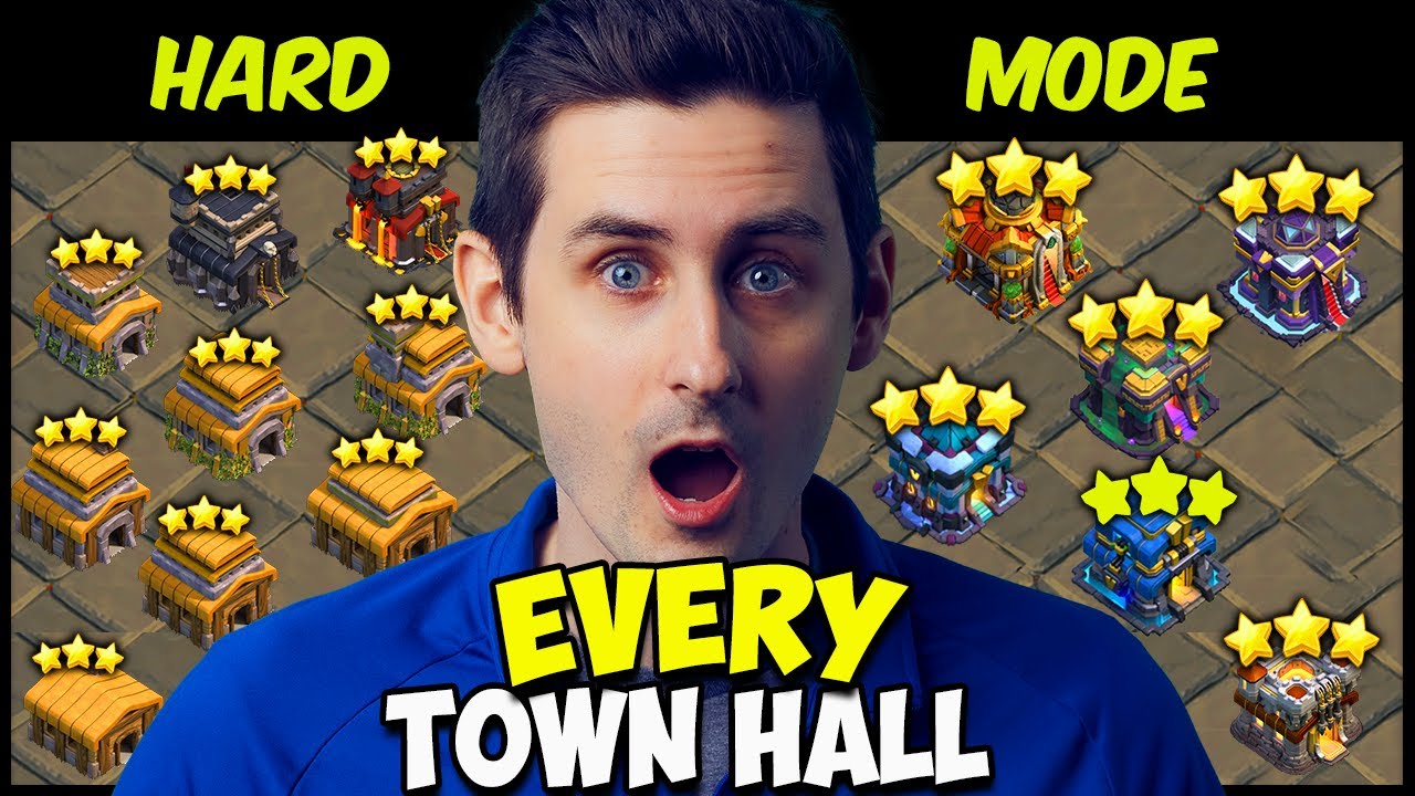 Can I WIN SOLO in Hard Mode Using EVERY Town Hall in Clash of Clans?!?