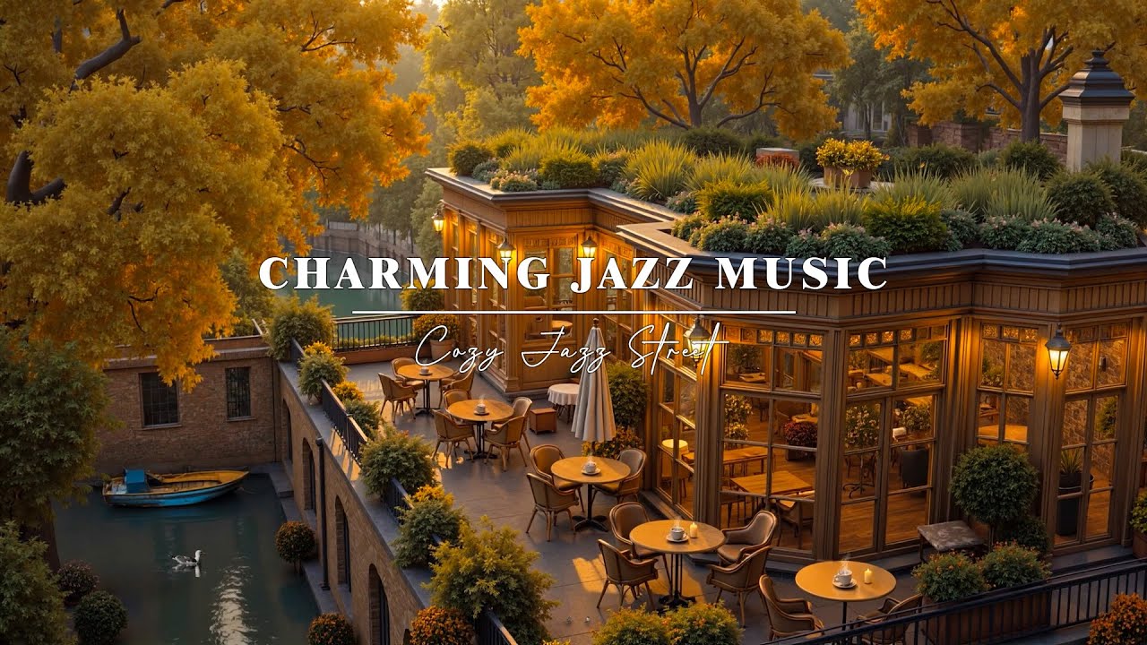 Charming Jazz at a Lakeside Cafe | Tranquil Jazz in Warm Cafe | Perfect for Relax, Study, Work