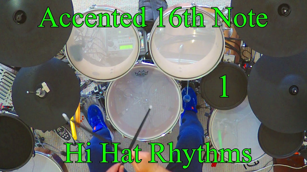 Accented 16th Note Hi Hat Rhythms 1