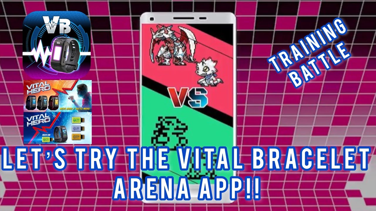 Vital Bracelet Arena App - Start Up and Training Battle - Digimon