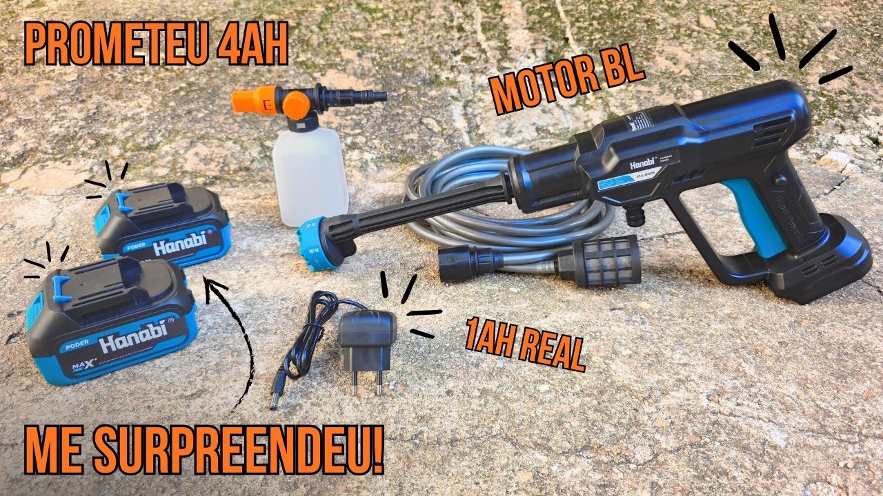 HANABI Lavadora de Pressão a Bateria com Motor BL e Bateria de 4Ah - Teste Completo | LPB-BCE