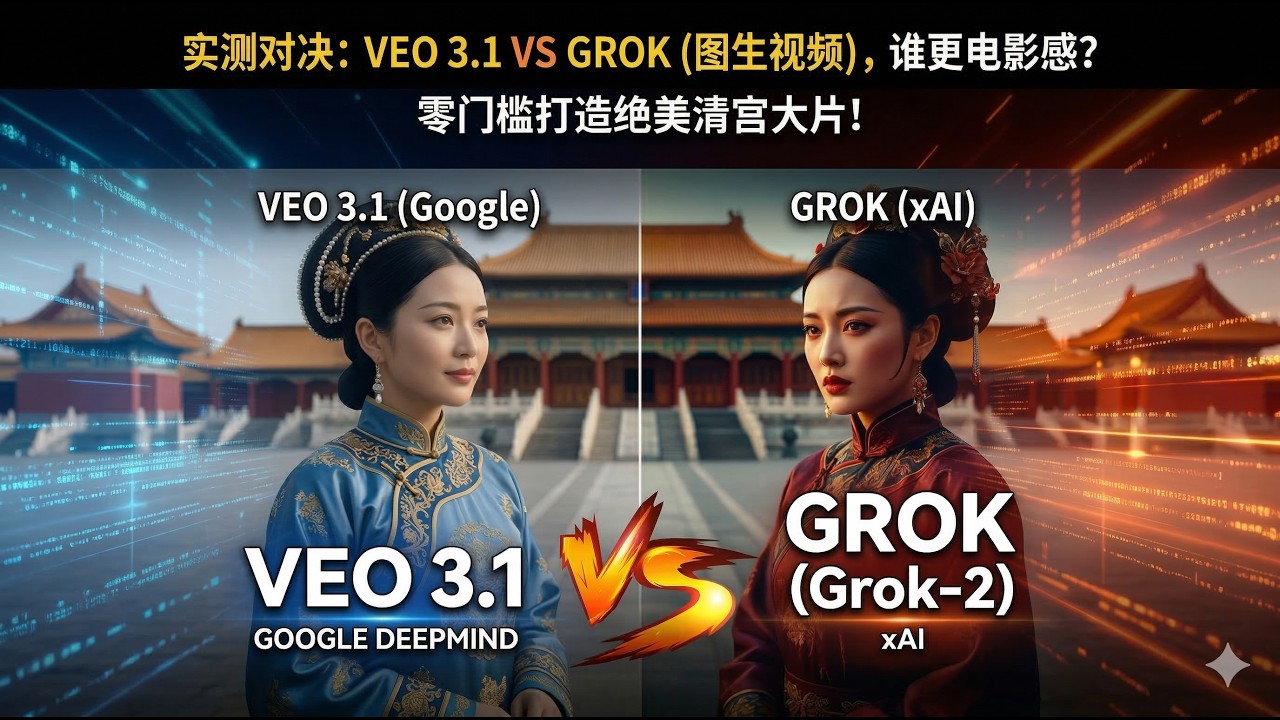 利用25网格，挑战全网最强AI视频！Veo 3.1 vs Grok 深度对比，到底该选哪一个？jishiyu·AI创作