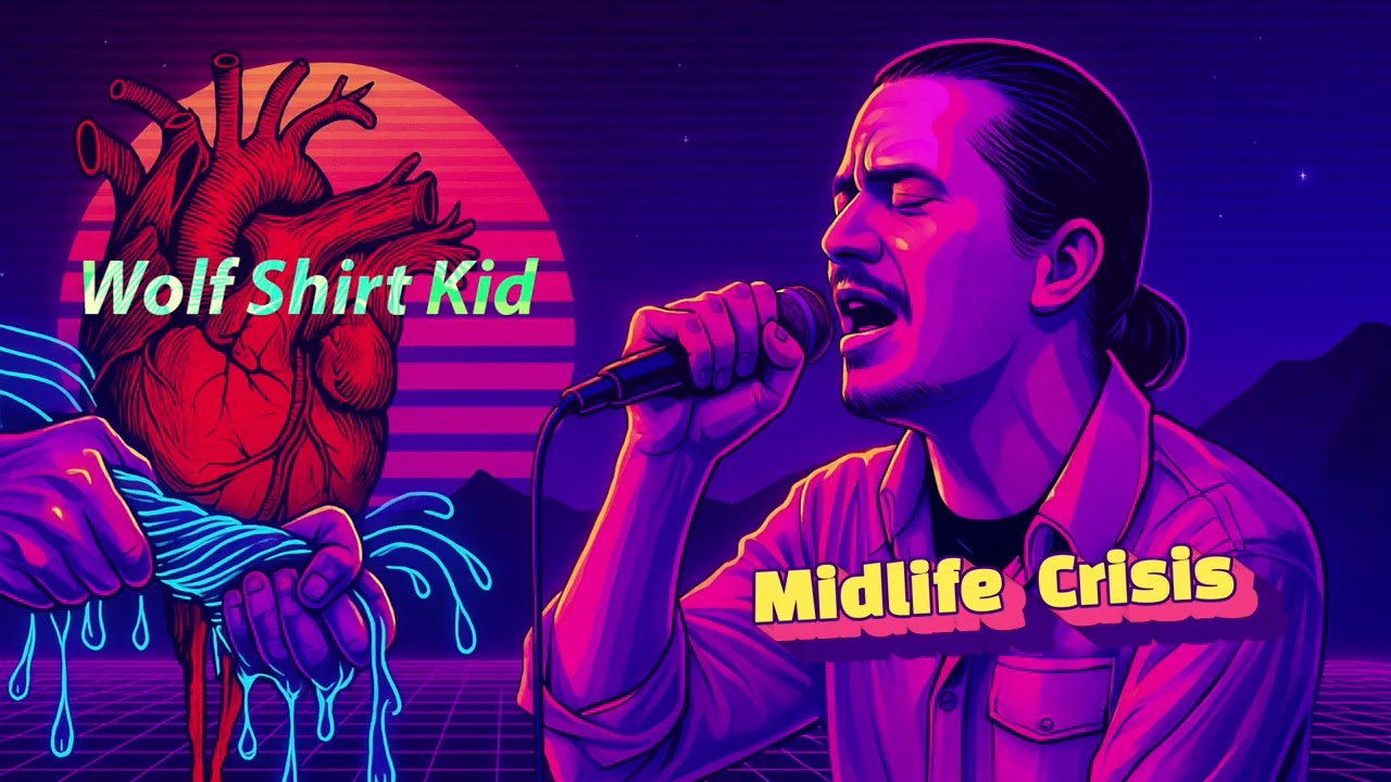 Faith No More &ndash; Midlife Crisis (AI 80s Synthwave Cover | Wolf Shirt Kid)