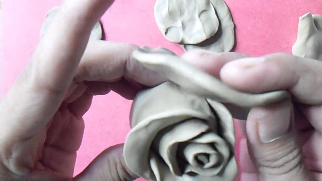 how to make rose step by step with clay || diy rose with clay