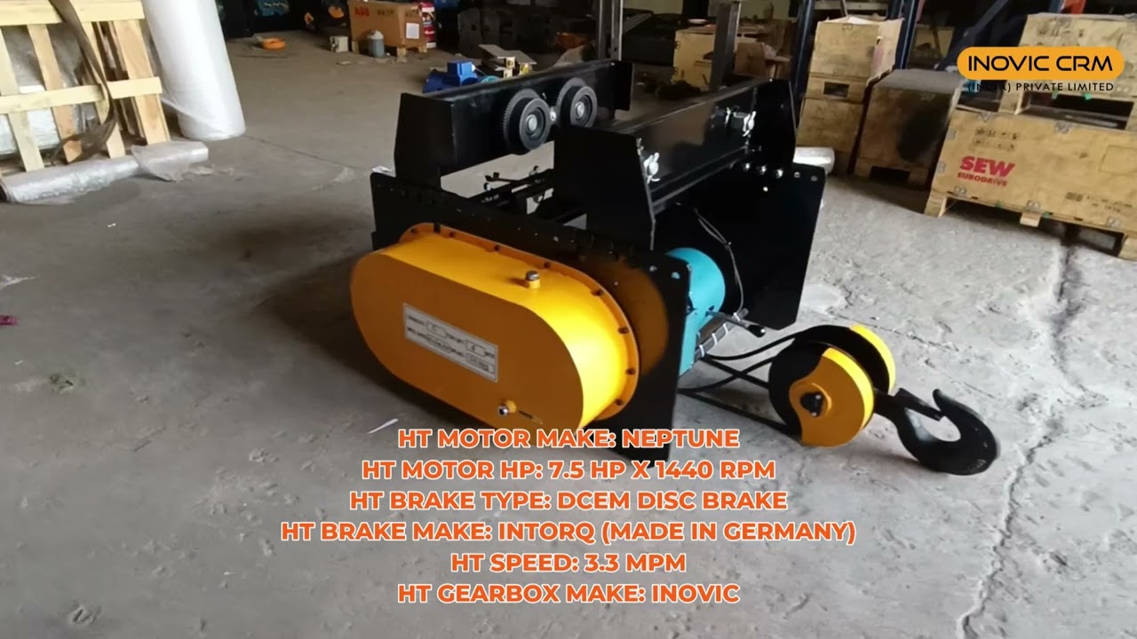 Heavy Duty 5 Ton Hoist with Hardened CT Wheels | 6m Lifting Height
