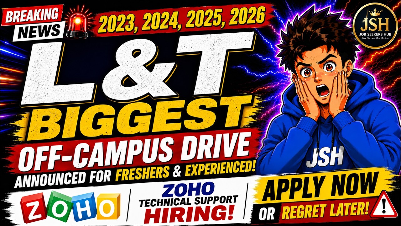 🚀 L&T Biggest Off-Campus Drive | GenAI Roles + Zoho Hiring | 2023-2026 Batches Apply Now!