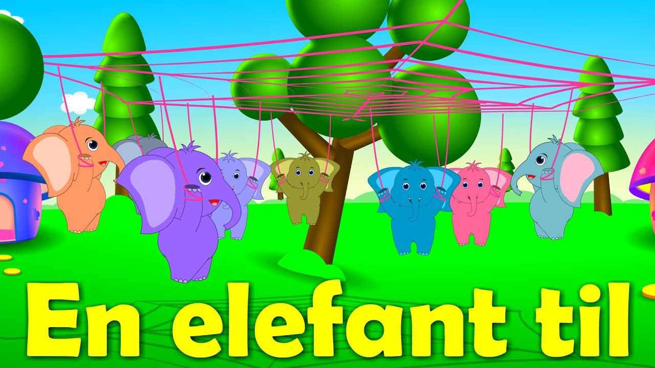 En elefant kom marcherende | 18 minutter mix med tekst | Danske Børnesange