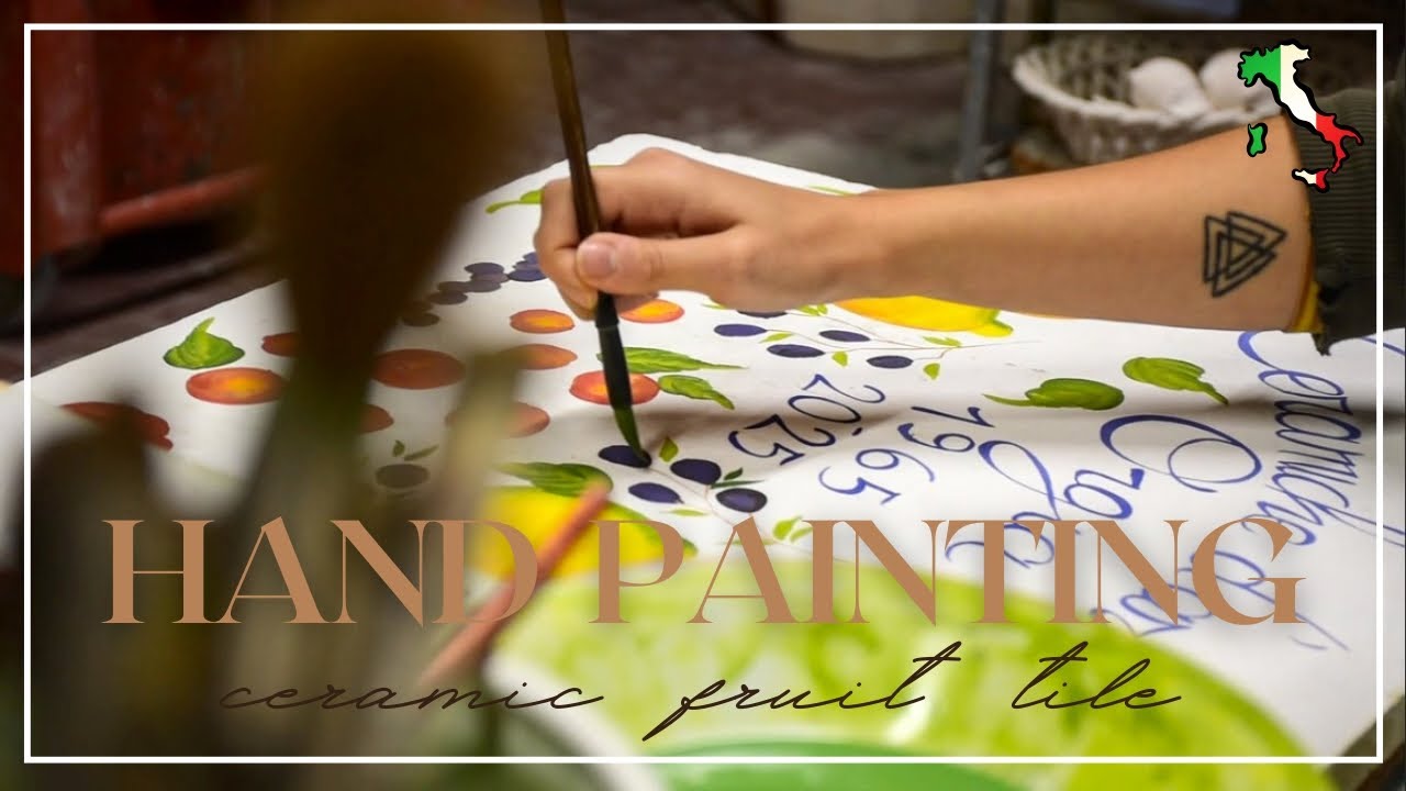 Hand Painting Tile on Maiolica Italian Craftmanship, Pittura a Mano su Maiolica Artigiani Italiani
