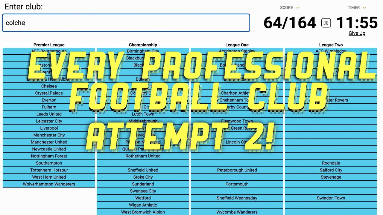 (ASMR) Can I Name All 140 English Football Clubs? Attempt 2! | Keyboard Sounds | Sporcle Quiz