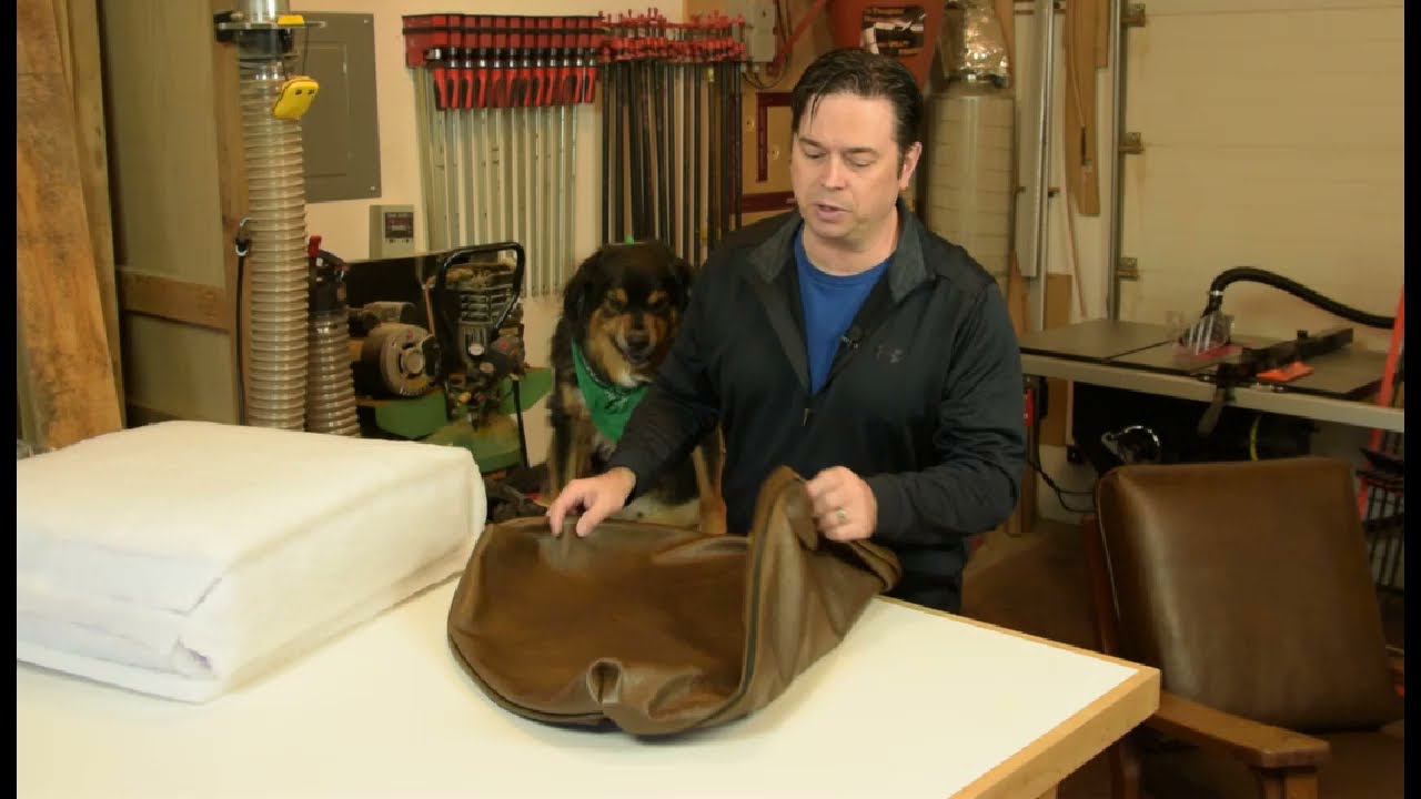 Stuff an Upholstery Cushion with Shop Vac and Garbage Bag!  Easy DIY Upholstery  Upholster Tutorial