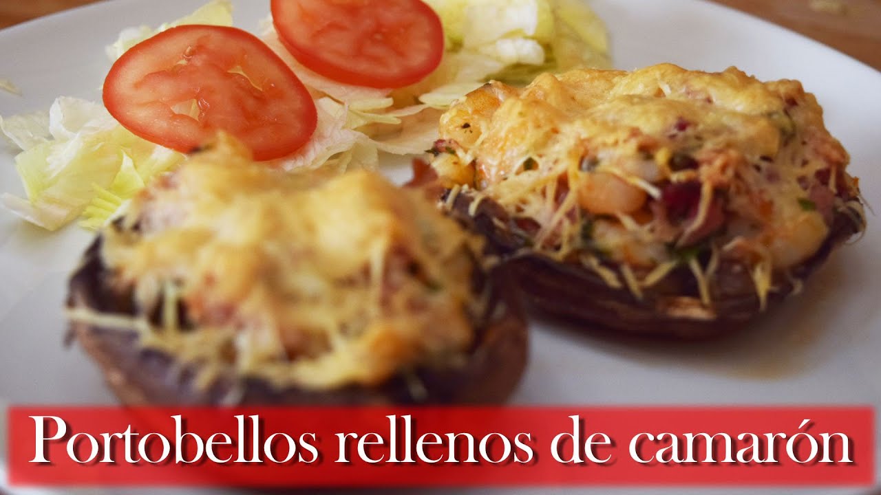 Portobellos rellenos de Camaron