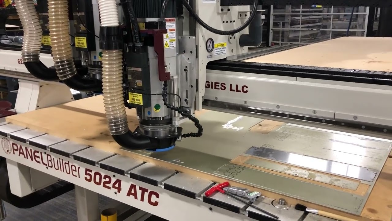 AXYZ PanelBuilder 5024 6' x 24' CNC Router, 2017- 3 Spindle, Very Low Use
