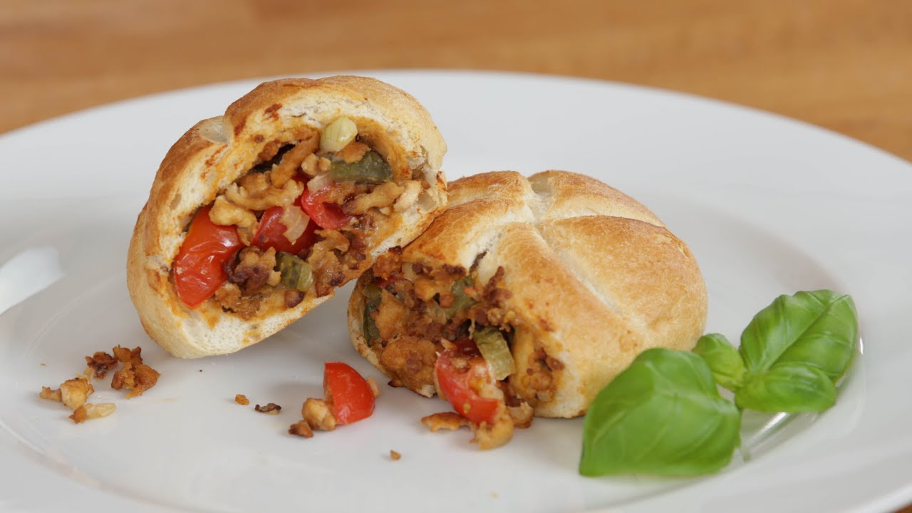 Vegane Pizzabrötchen - schnell und lecker