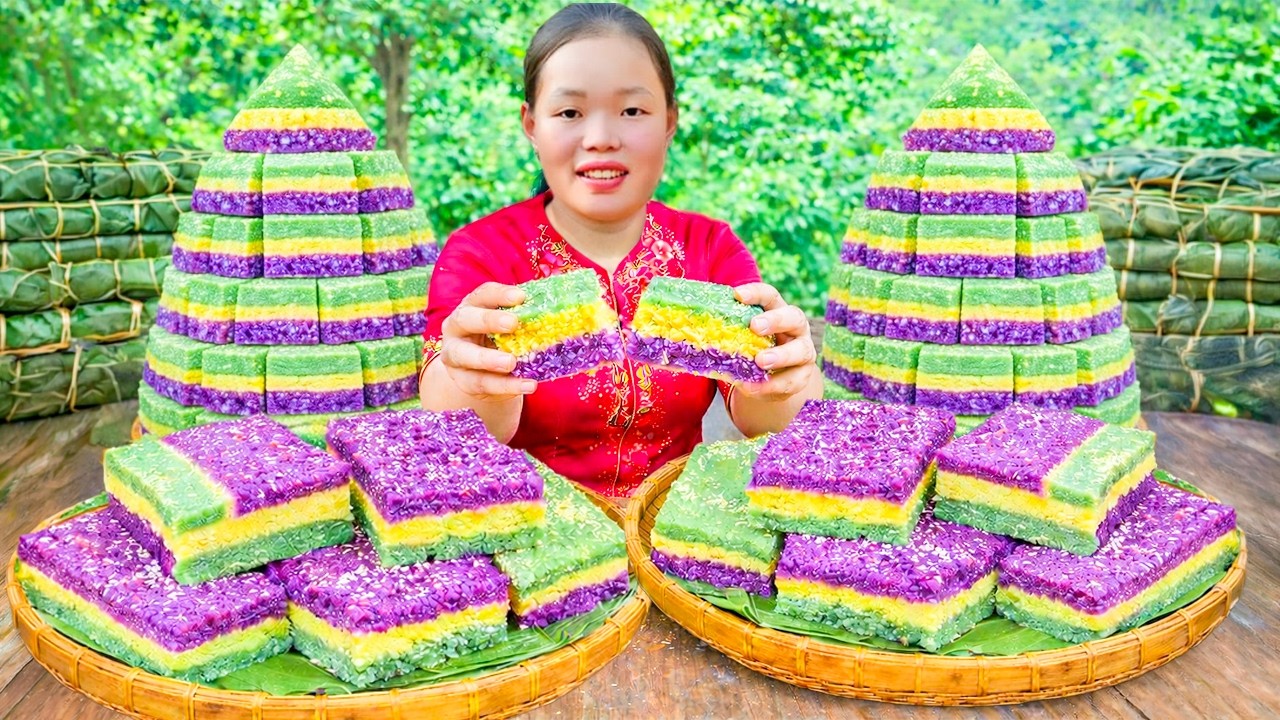 Cooking Colorful Five-Color Sticky Rice with Natural Ingredients for the Market | Trieu Mai Huong