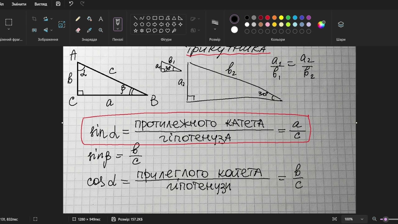НМТ. 8 кл. Означення тригонометричних функцій.