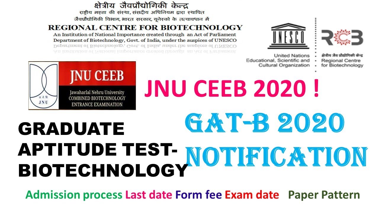 GAT-B 2020  (CEEB Notification 2020 !)  GRADUATE APTITUDE TEST-BIOTECHNOLOGY