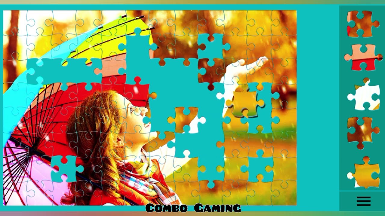 puzzle #4664 gameplay || HD multicolored umbrella and girls jigsaw puzzle game 