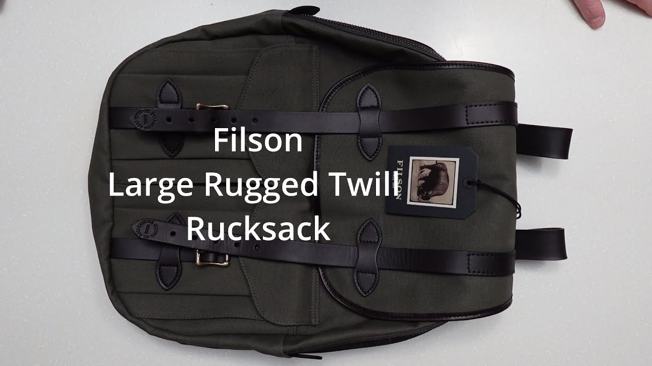UNBOXING/TRAVEL GEAR:  Filson Large Twill Rucksack