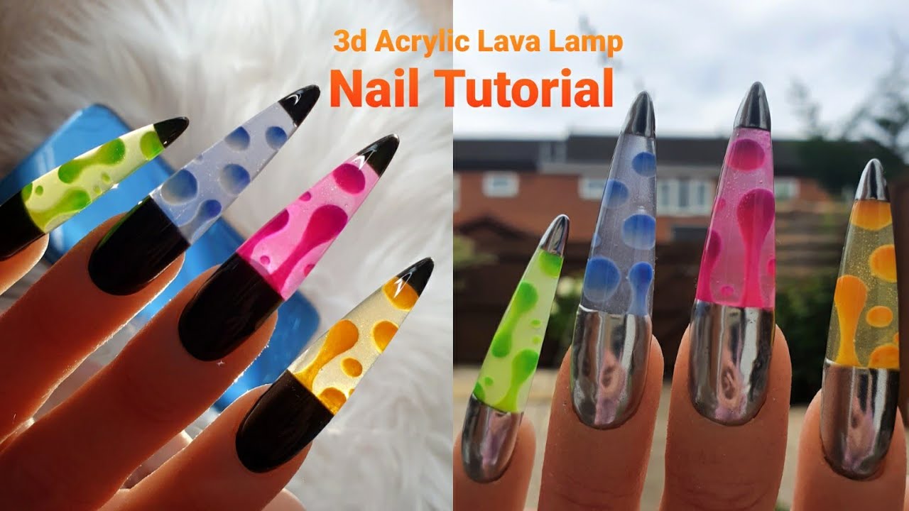 Lava Lamp Acrylic Nails | Nail Tutorial | 3d Acrylic Nail Art | Crazy Nails | uñas acrilicas